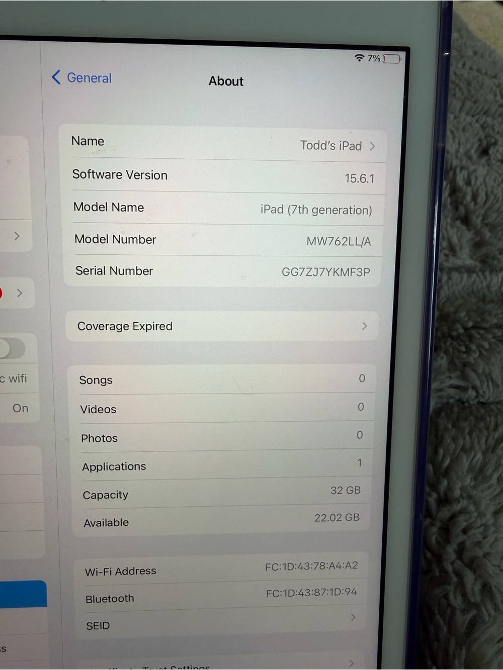Apple iPad (7th Gen) 32GB - rose gold